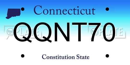 QQNT70 Connecticut License Plate
