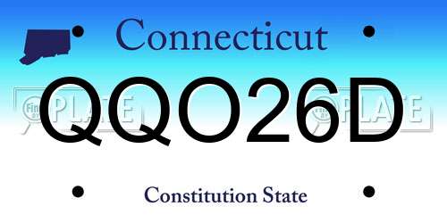 QQO26D Connecticut License Plate