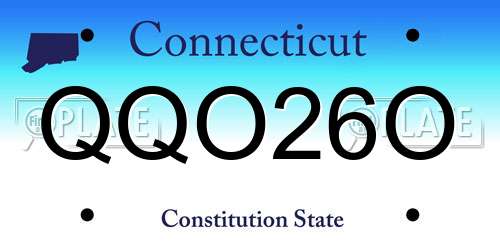 QQO26O Connecticut License Plate