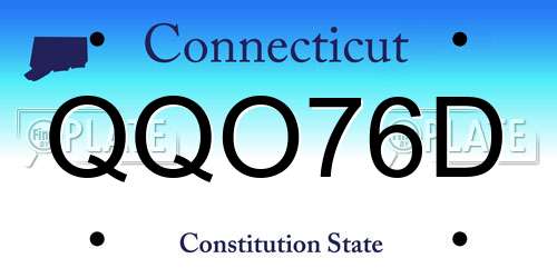 QQO76D Connecticut License Plate