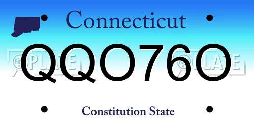 QQO76O Connecticut License Plate