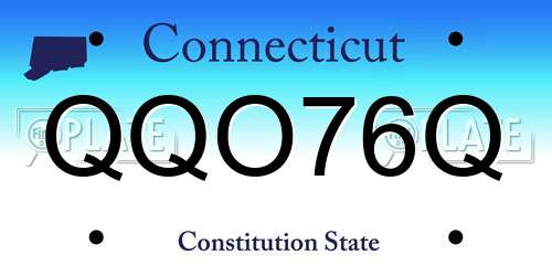 QQO76Q Connecticut License Plate