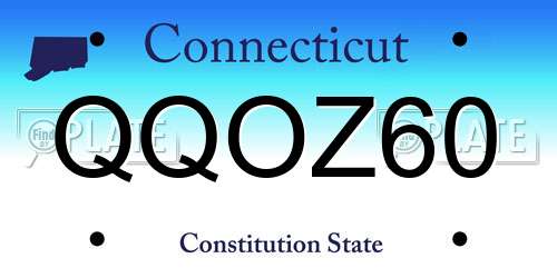 QQOZ60 Connecticut License Plate