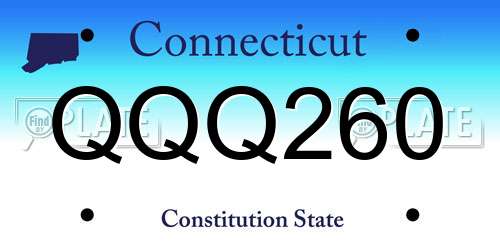 QQQ260 Connecticut License Plate