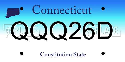 QQQ26D Connecticut License Plate