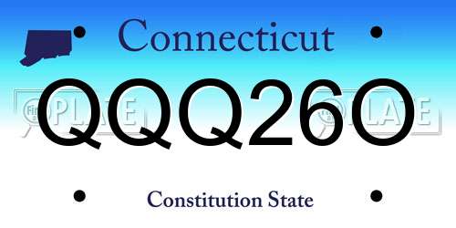 QQQ26O Connecticut License Plate
