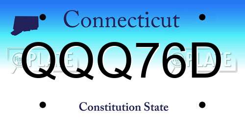 QQQ76D Connecticut License Plate