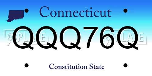 QQQ76Q Connecticut License Plate