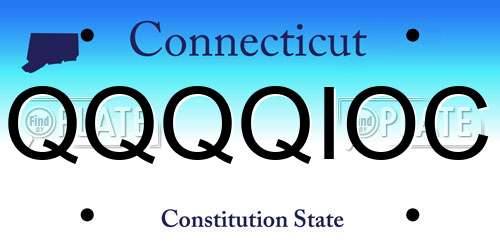 QQQQIOC Connecticut License Plate