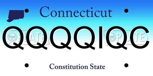 QQQQIQC Connecticut License Plate