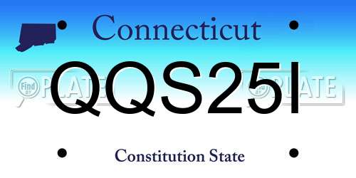QQS25I Connecticut License Plate