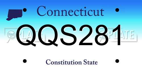 QQS281 Connecticut License Plate