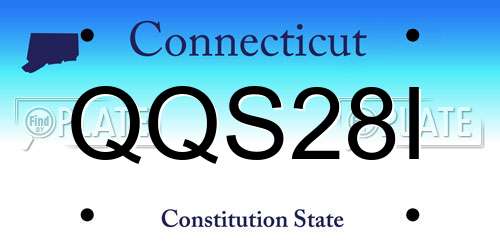 QQS28I Connecticut License Plate