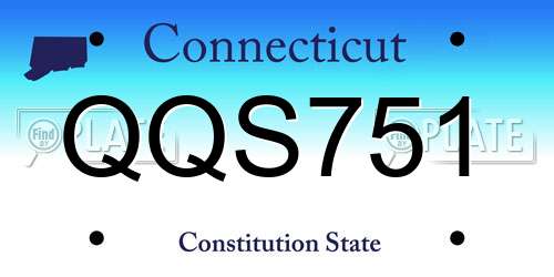 QQS751 Connecticut License Plate