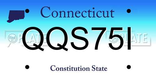 QQS75I Connecticut License Plate