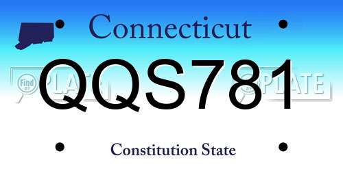 QQS781 Connecticut License Plate