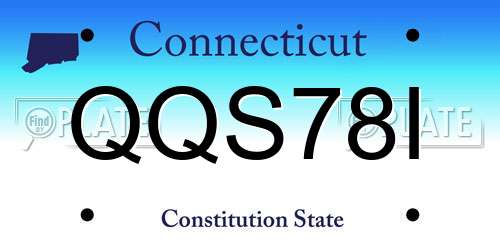 QQS78I Connecticut License Plate