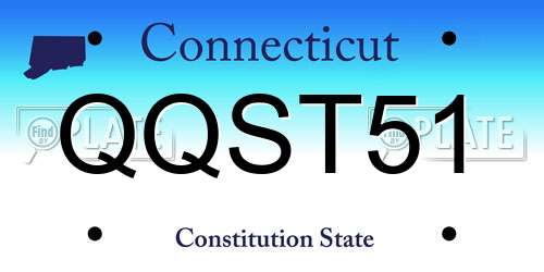 QQST51 Connecticut License Plate