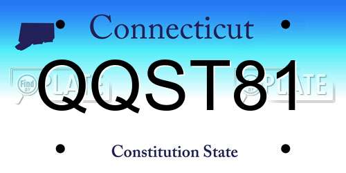 QQST81 Connecticut License Plate