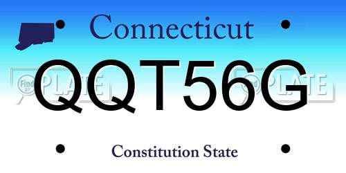 QQT56G Connecticut License Plate