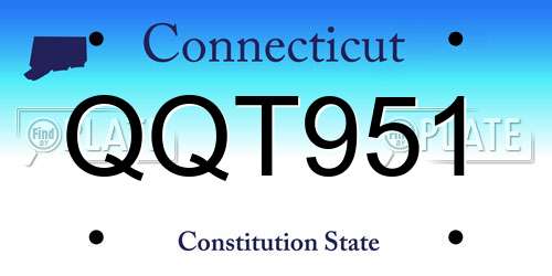 QQT951 Connecticut License Plate