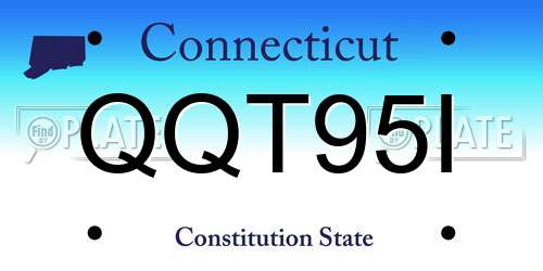 QQT95I Connecticut License Plate
