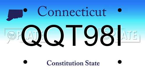 QQT98I Connecticut License Plate