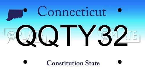 QQTY32 Connecticut License Plate