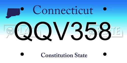 QQV358 Connecticut License Plate
