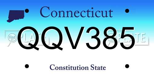 QQV385 Connecticut License Plate