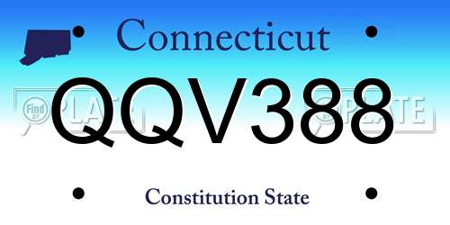 QQV388 Connecticut License Plate