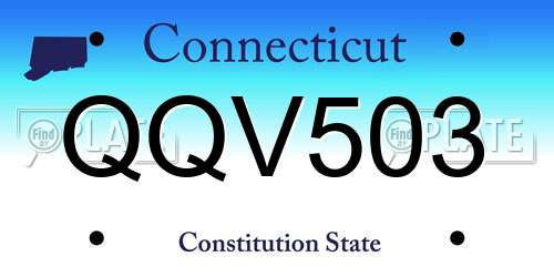 QQV503 Connecticut License Plate