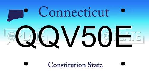 QQV50E Connecticut License Plate