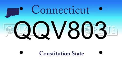 QQV803 Connecticut License Plate
