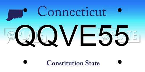 QQVE55 Connecticut License Plate