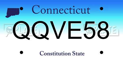 QQVE58 Connecticut License Plate