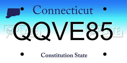 QQVE85 Connecticut License Plate