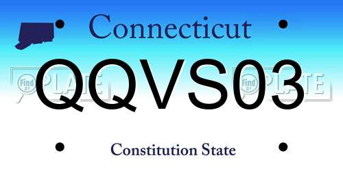 QQVS03 Connecticut License Plate