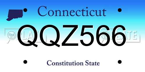 QQZ566 Connecticut License Plate