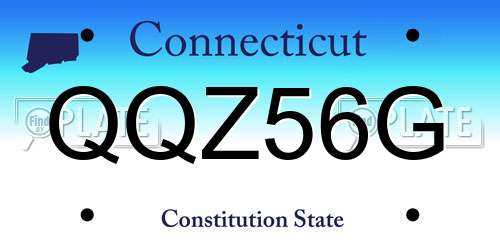 QQZ56G Connecticut License Plate