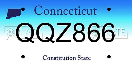 QQZ866 Connecticut License Plate