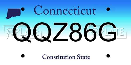 QQZ86G Connecticut License Plate