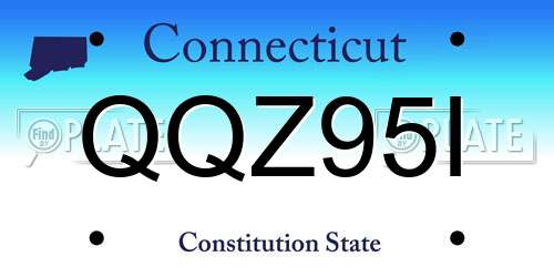QQZ95I Connecticut License Plate