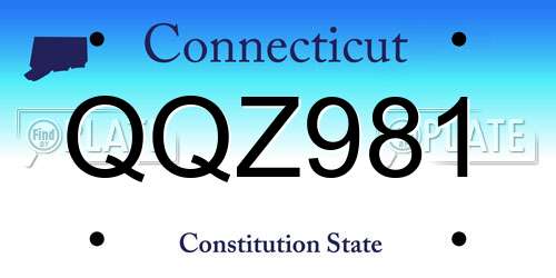 QQZ981 Connecticut License Plate