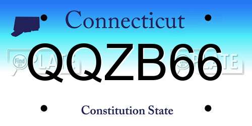 QQZB66 Connecticut License Plate