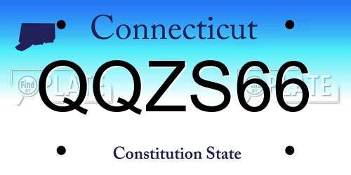 QQZS66 Connecticut License Plate