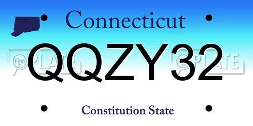 QQZY32 Connecticut License Plate