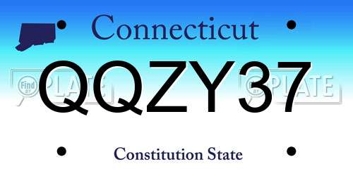 QQZY37 Connecticut License Plate