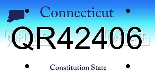 QR42406 Connecticut License Plate