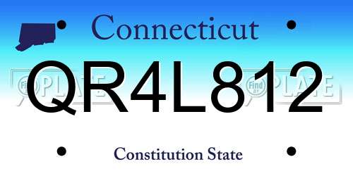 QR4L812 Connecticut License Plate